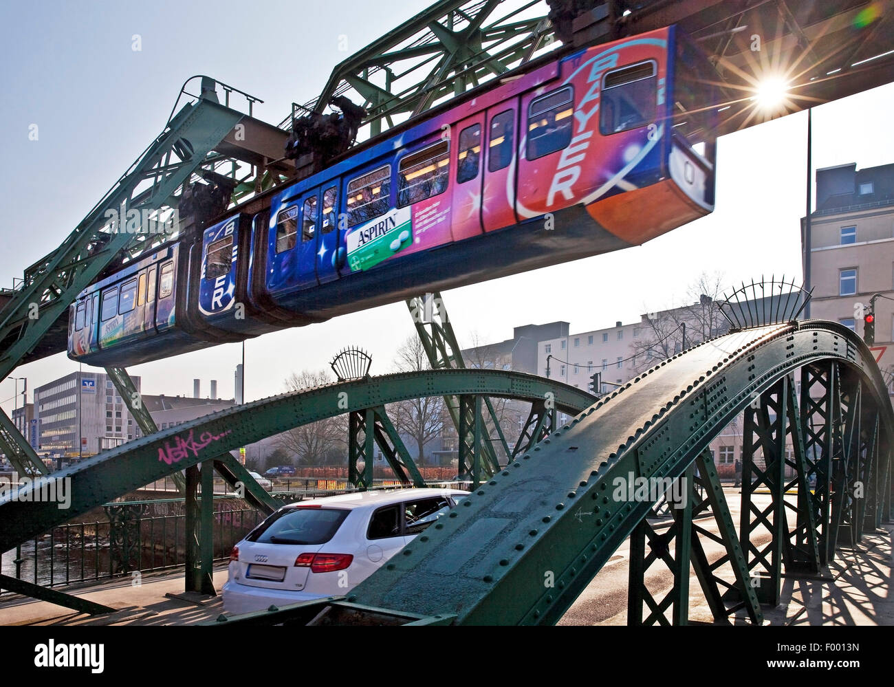 Wuppertal Suspension Railway, Germany, North Rhine-Westphalia, Bergisches Land, Wuppertal Stock Photo