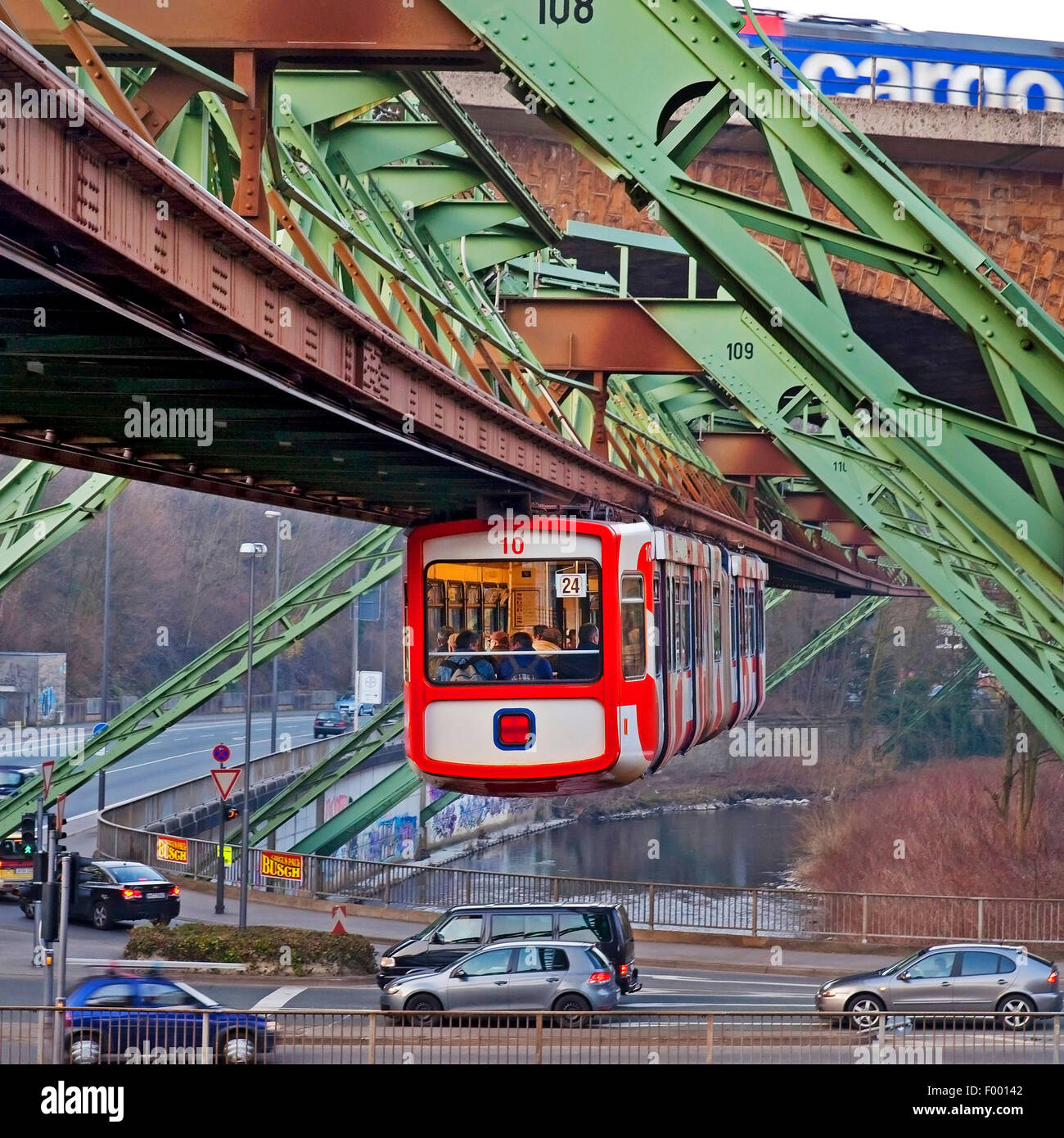 Wuppertal Suspension Railway, traffic and , Germany, North Rhine-Westphalia, Bergisches Land, Wuppertal Stock Photo