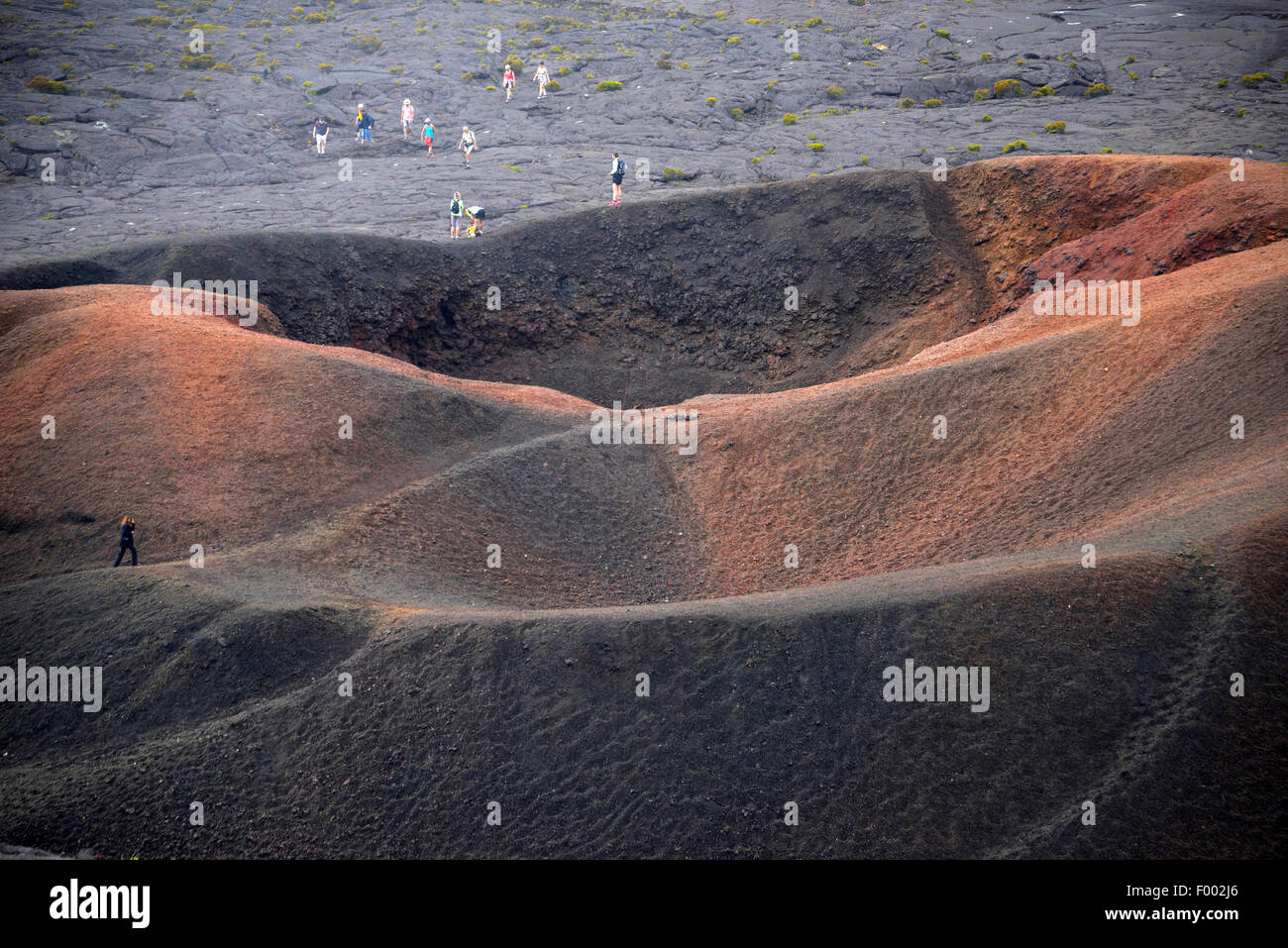 volcanic crater Formica Leo Piton de la Fournaise , Reunion Stock Photo