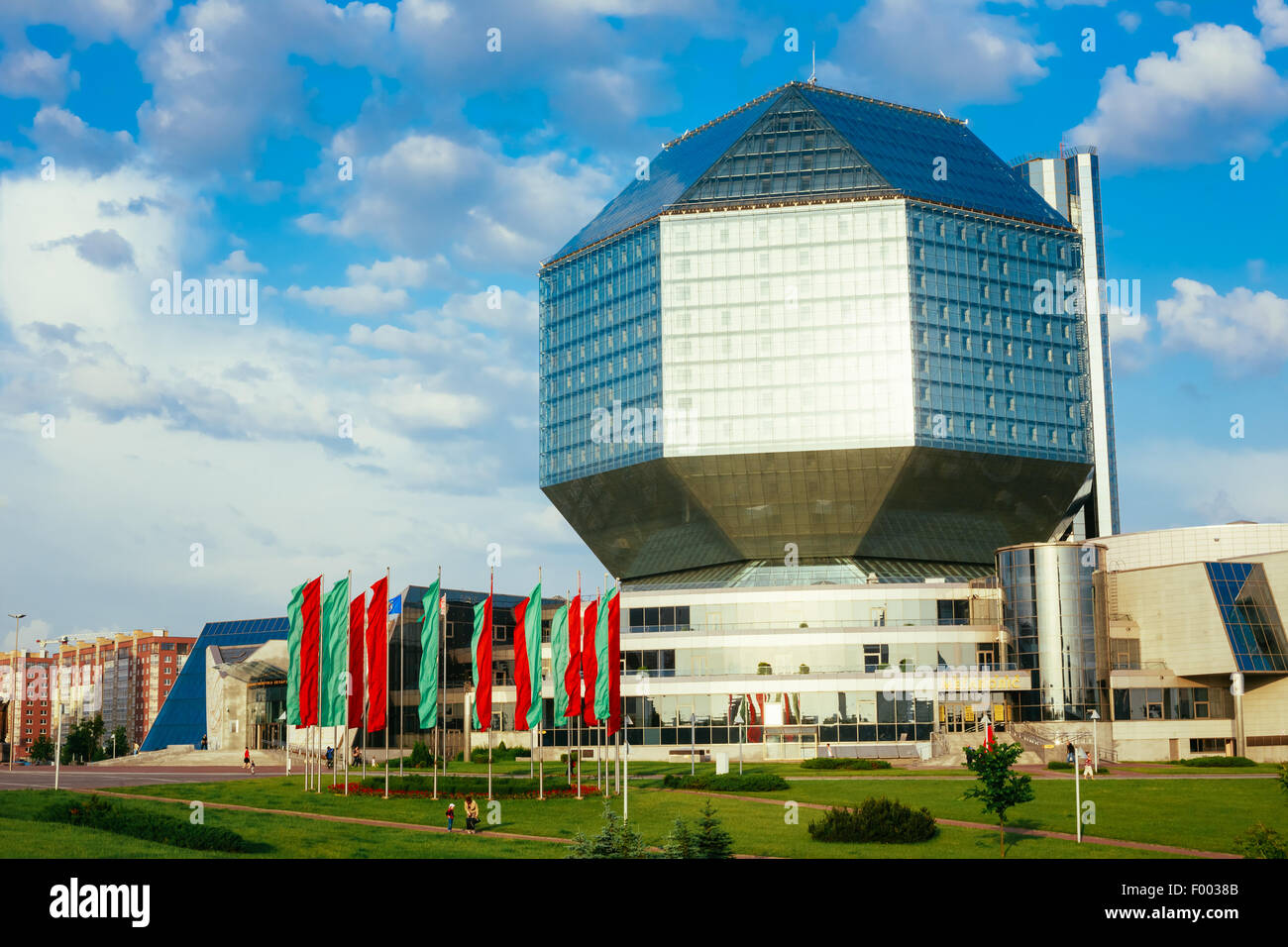 Building Of  National Library Of Belarus In Minsk. Famous Symbol Of Belarusian Culture And Science Stock Photo