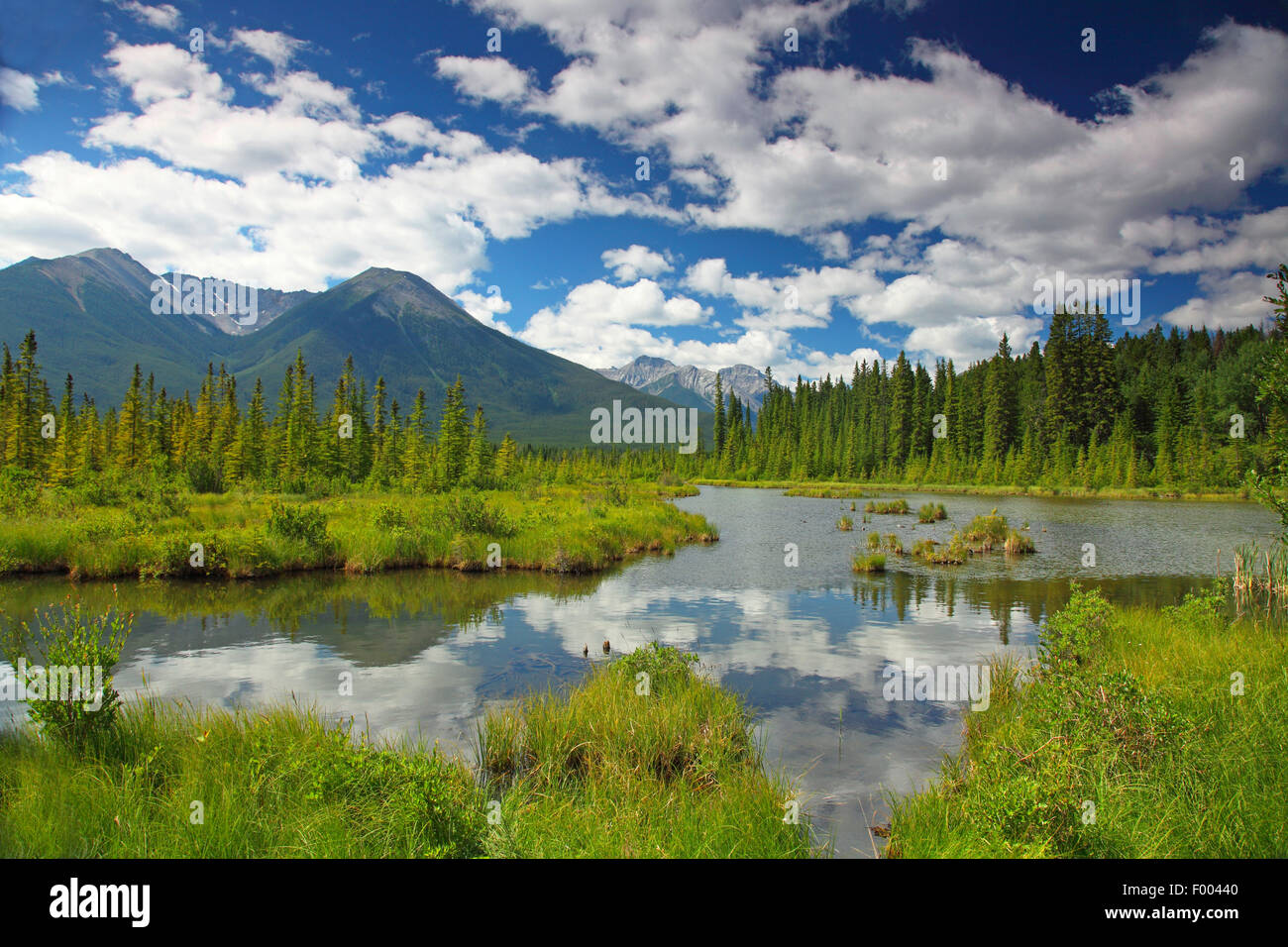 Third Vermilion Lake, Canada, Alberta, Banff National Park Stock Photo