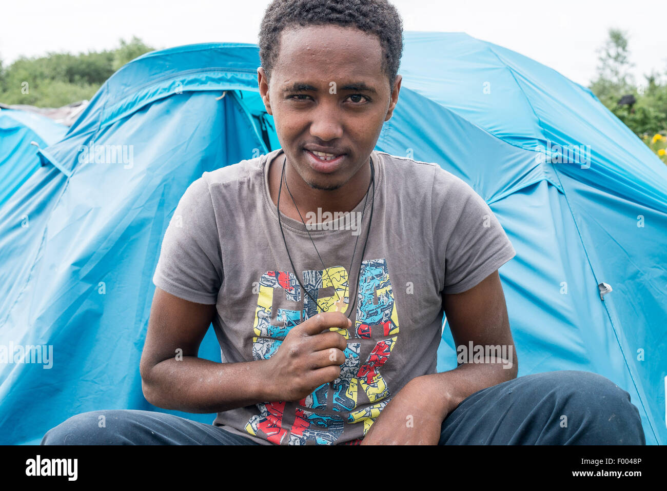 Calais migrants camp getting bigger every day Stock Photo Alamy