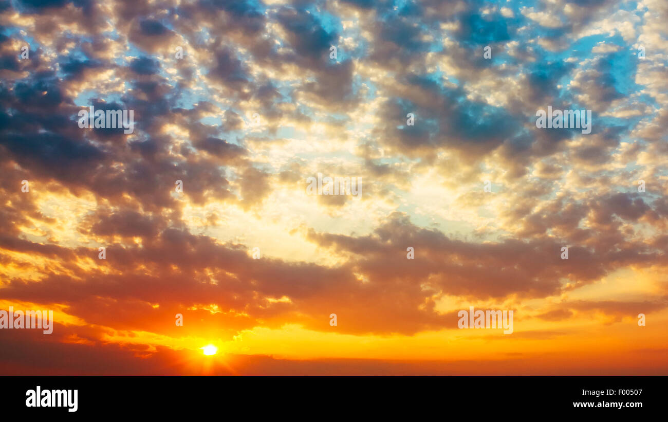 Sunset, Sunrise With Clouds. Sky Background Stock Photo - Alamy