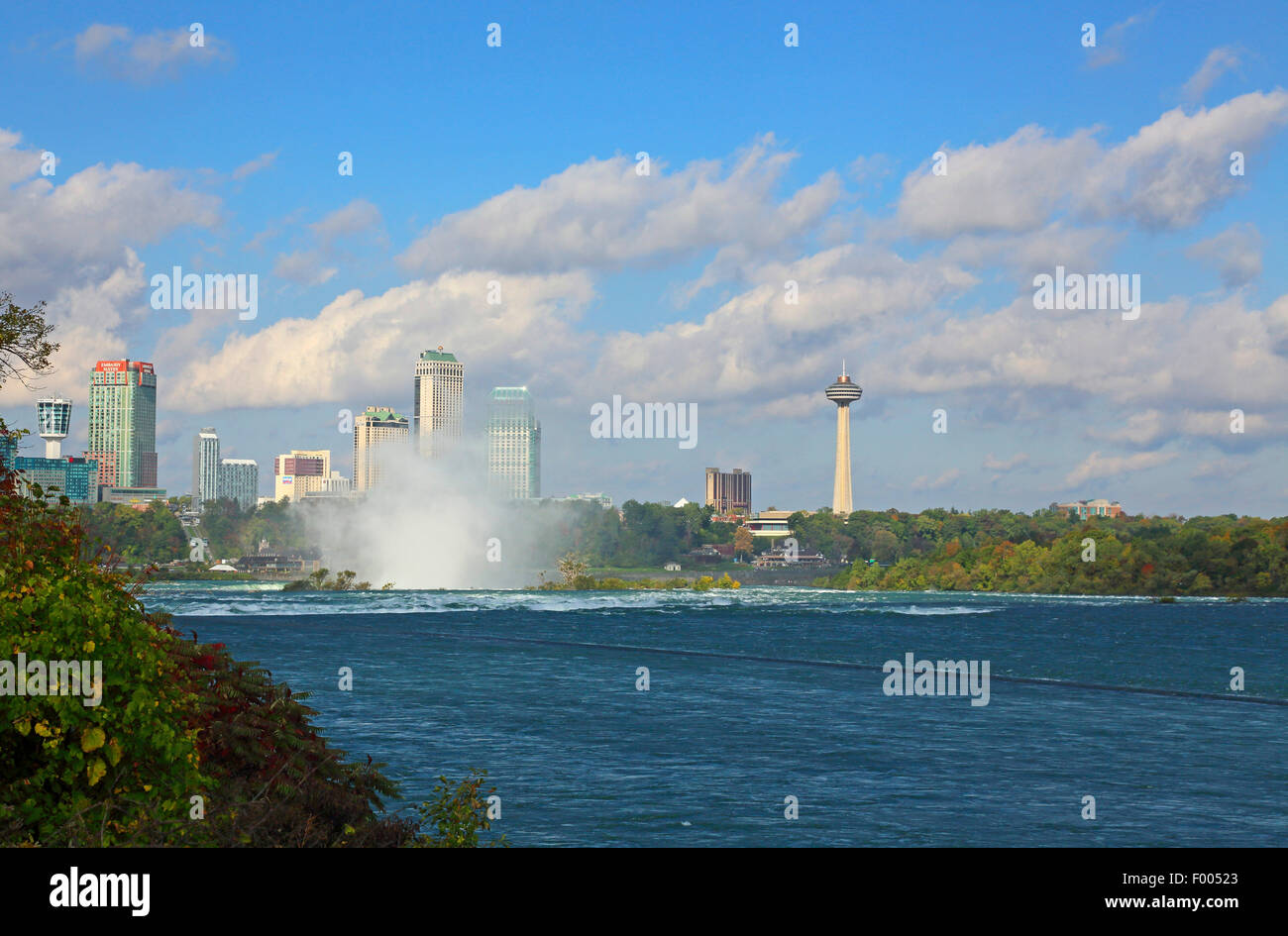 Niagara falls, sea spray at headwater, Canada, Ontario, Niagara Stock Photo