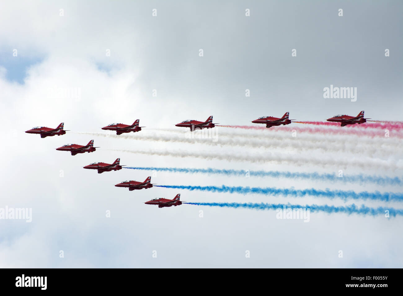 The Red Arrows dispay Team Silverstone British GP F1 July 2016 Stock Photo