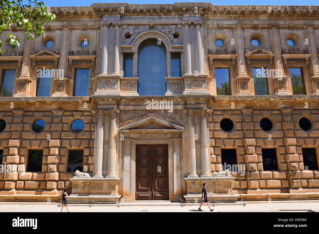 Southern Facade Of Palacio De Carlos V Within Alhambra Palace Complex ...