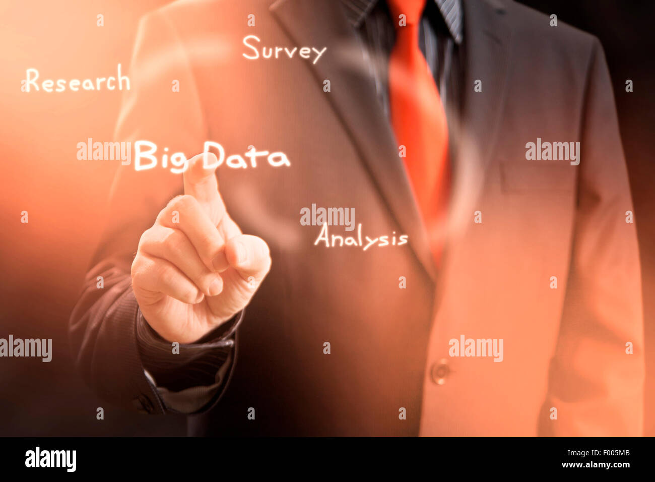 Big Data Gathering Virtual Screen Concept Stock Photo