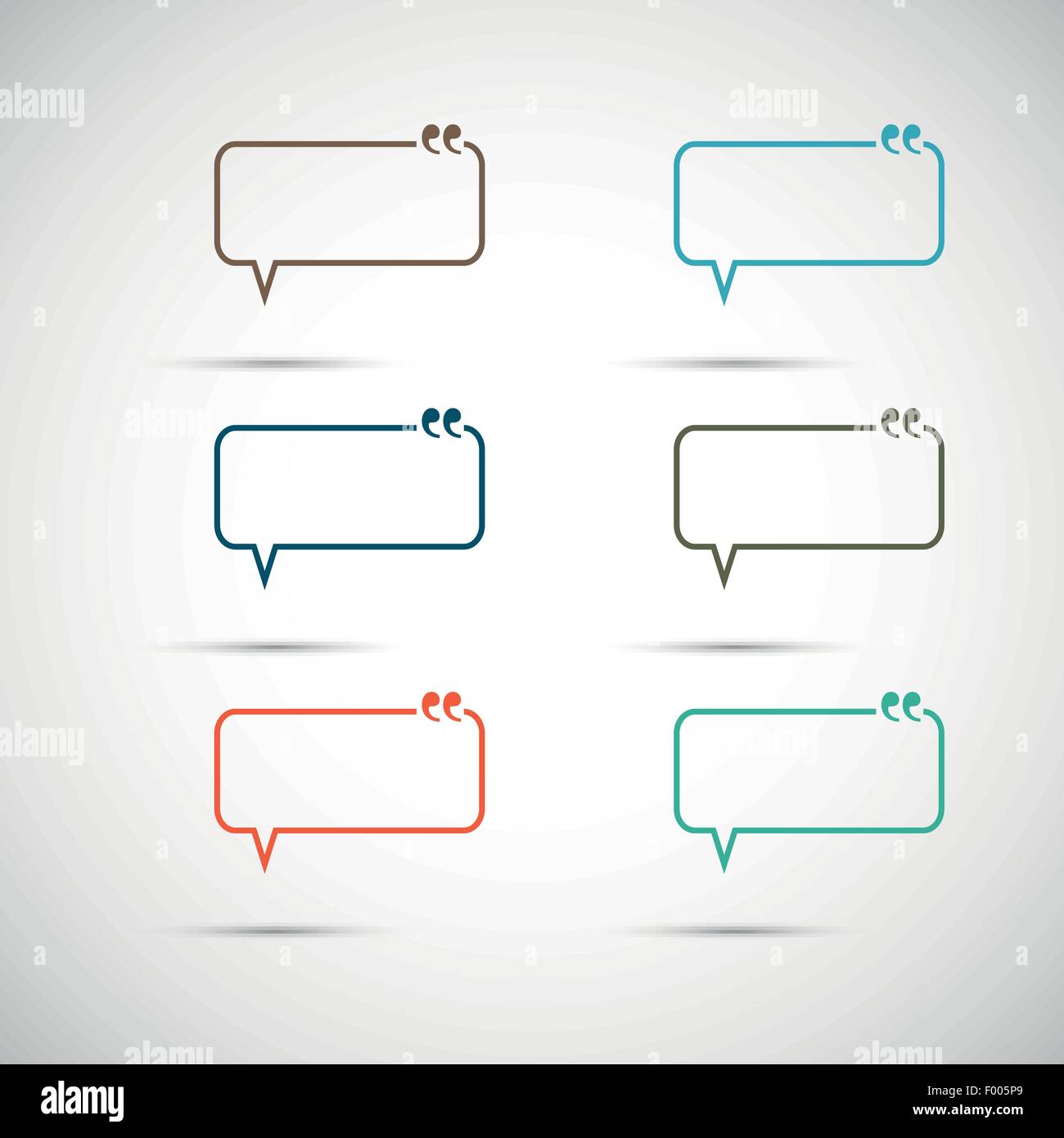 Set of six colorful vector speech bubbles Stock Vector Image & Art - Alamy