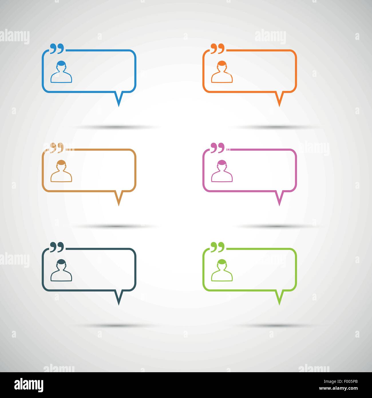 Set of six colorful vector speech bubbles Stock Vector Image & Art - Alamy