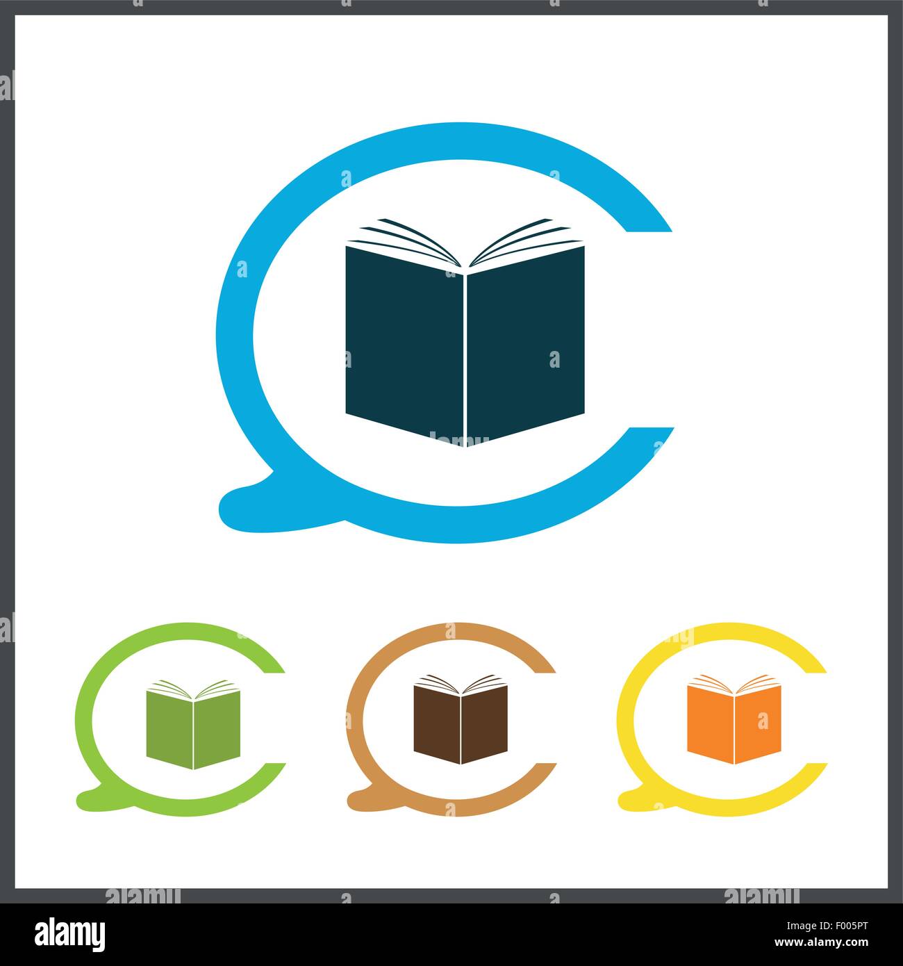 Vector simple icon library. Opened white book Stock Vector Image & Art ...