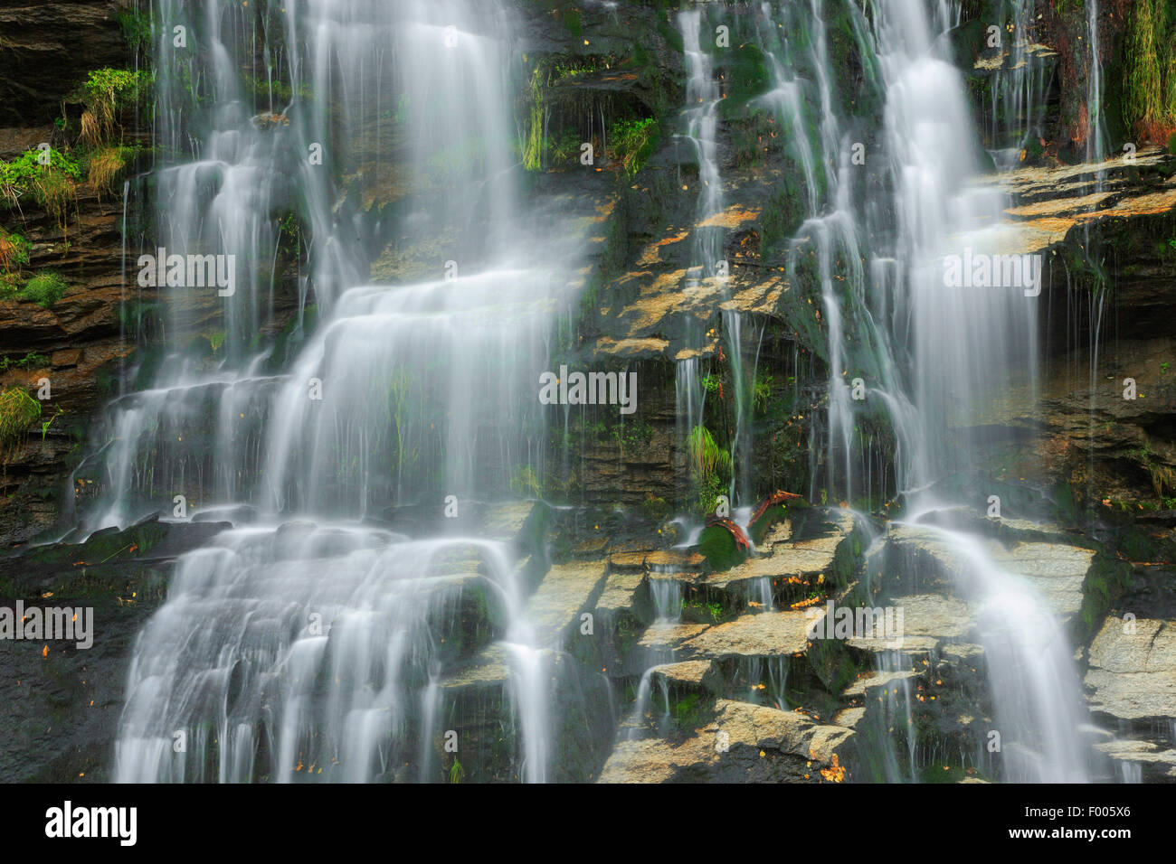 Piumogna waterfall, Switzerland, Ticino, Faido Stock Photo