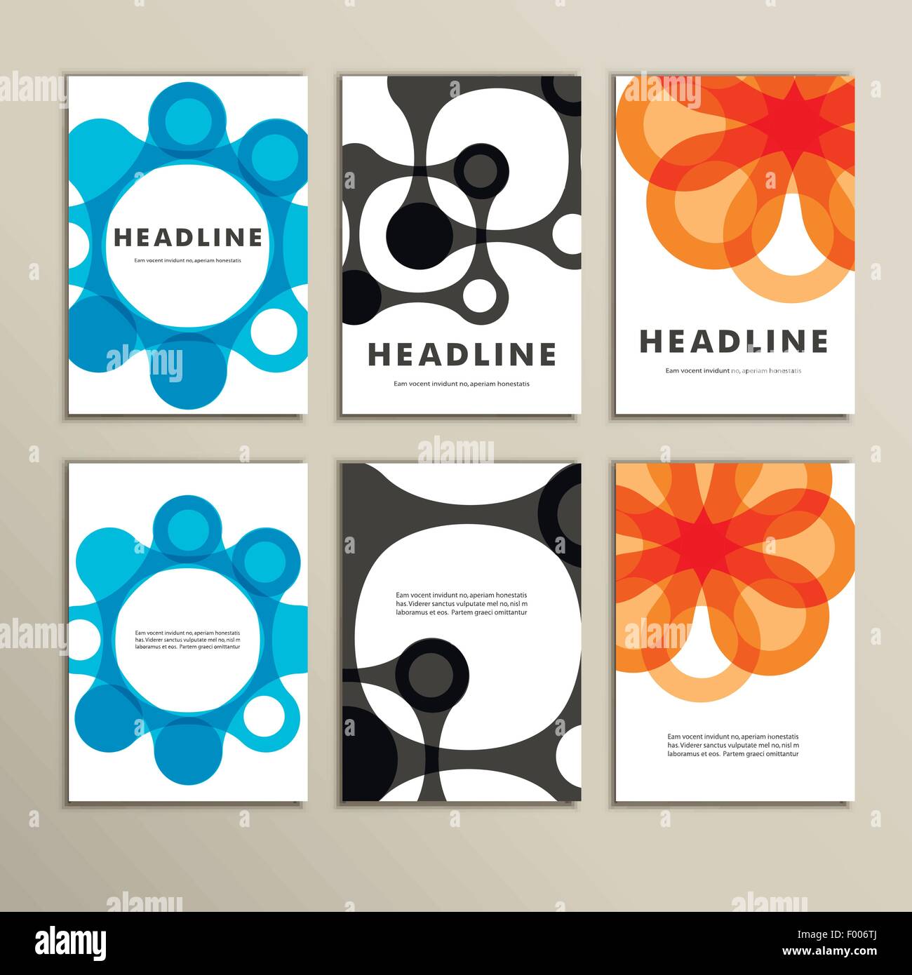 Set of six covers with abstract patterns Stock Vector Image & Art - Alamy