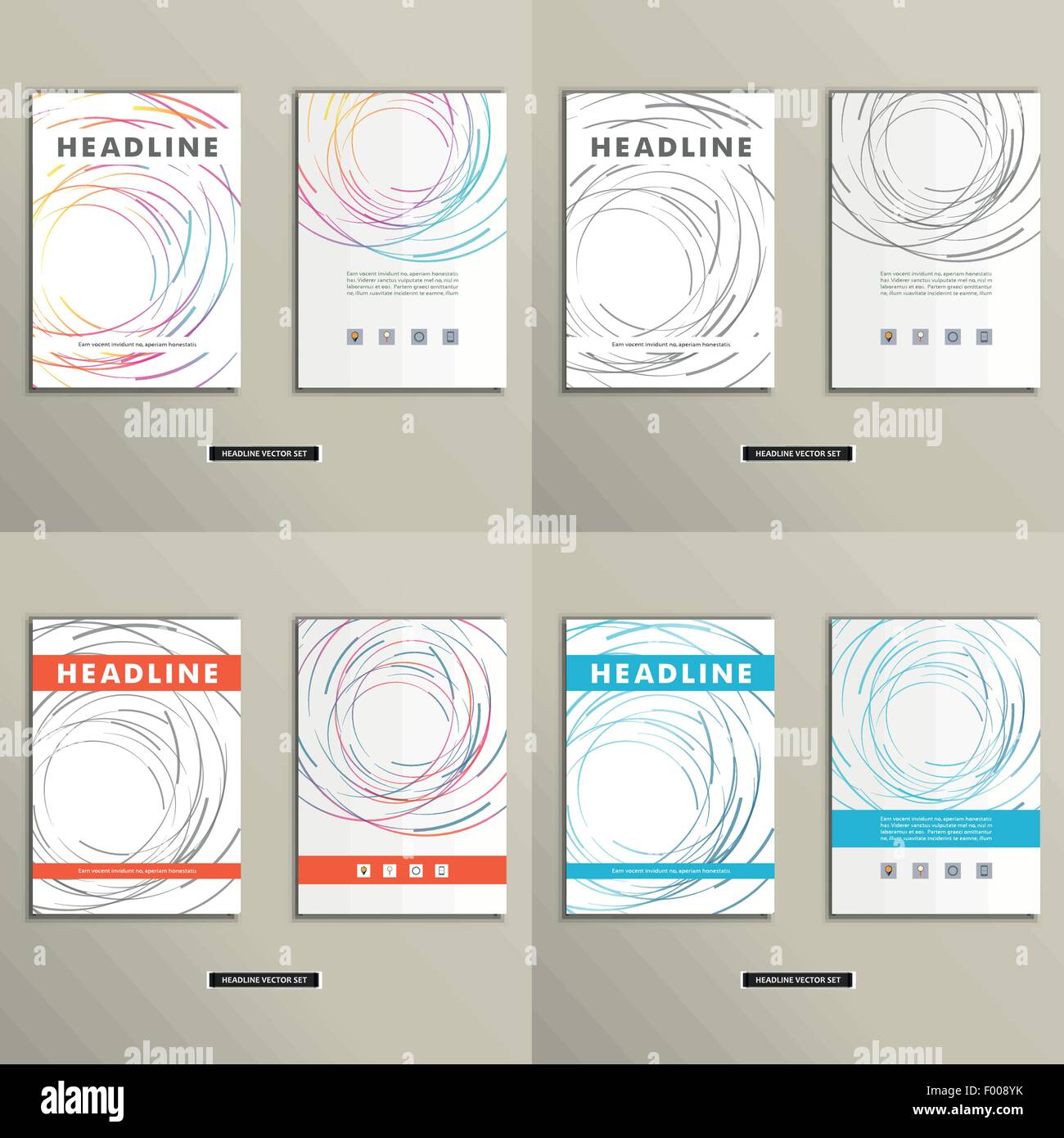 Book cover with abstract colored lines and circles Stock Vector Image ...