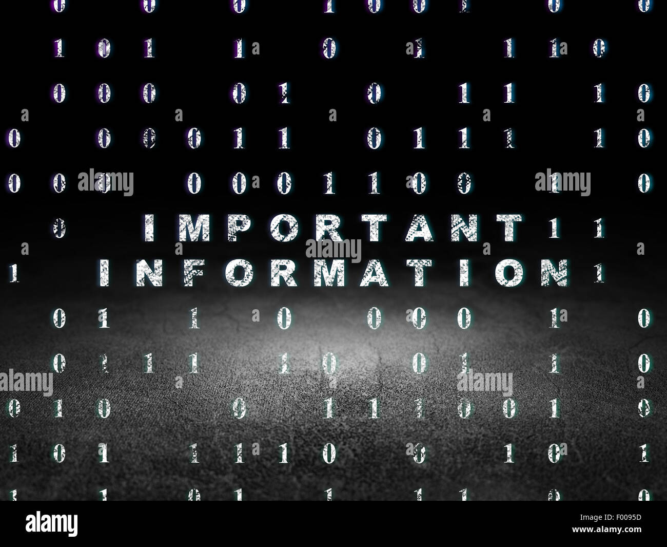 Information concept: Important Information in grunge dark room Stock