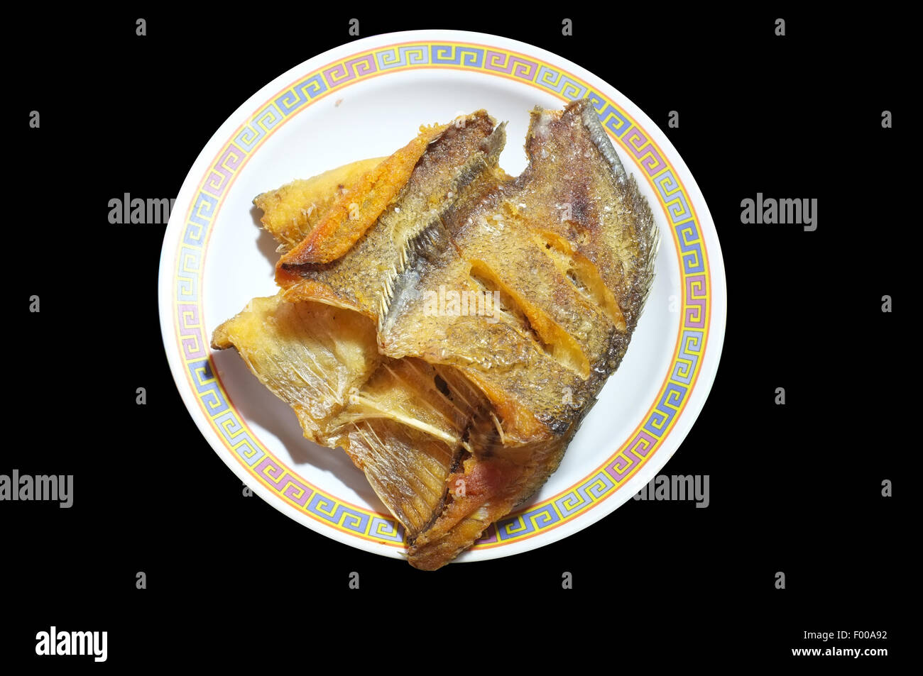 Deep fried Snake Skin Gourami fish, Thai food Stock Photo