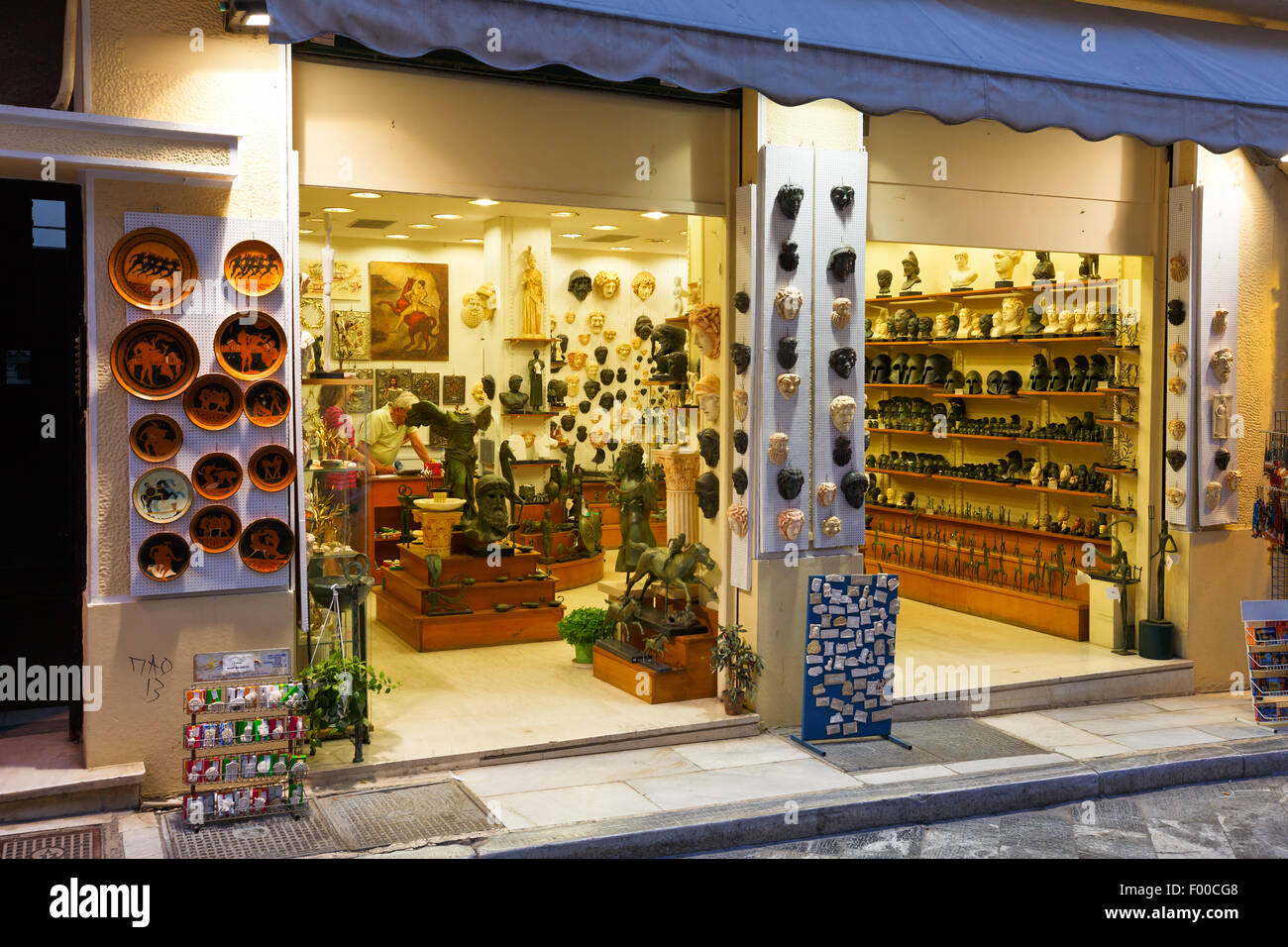 One of many Greek souvenir shops in Plaka, Athens Stock Photo Alamy