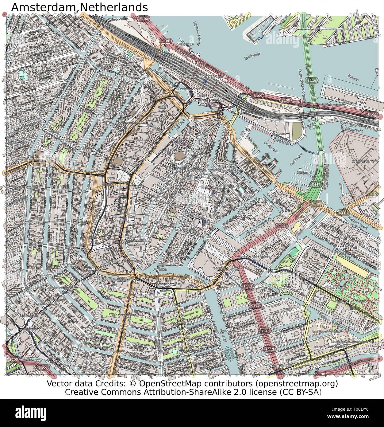 Aerial view amsterdam netherlands Stock Vector Images Alamy