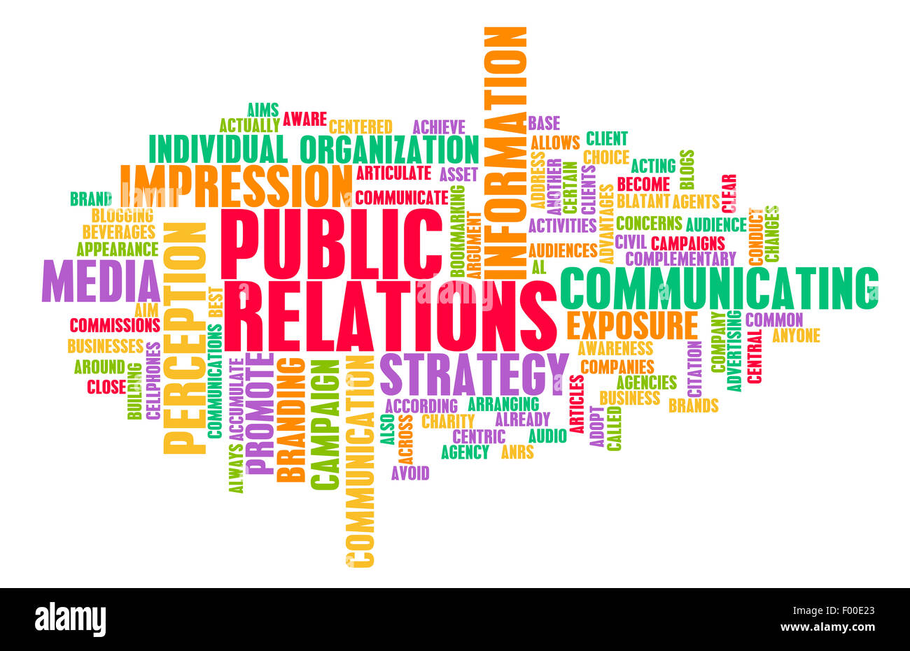 Public Relations or PR as a Marketing Concept Stock Photo