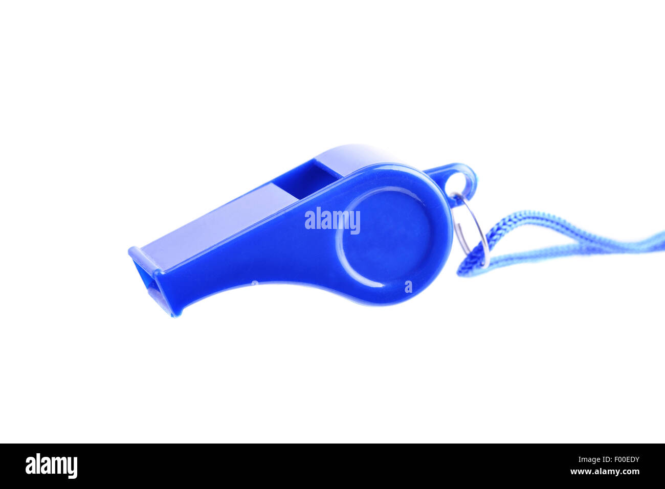 Macro shot of a whistle isolated on a white background Stock Photo