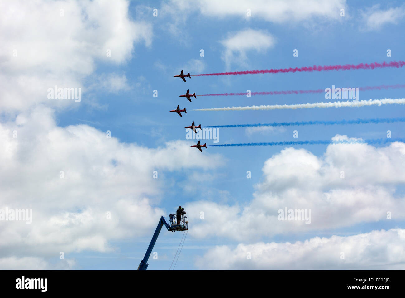 The Red Arrows dispay Team Silverstone British GP F1 July 2016 Stock Photo