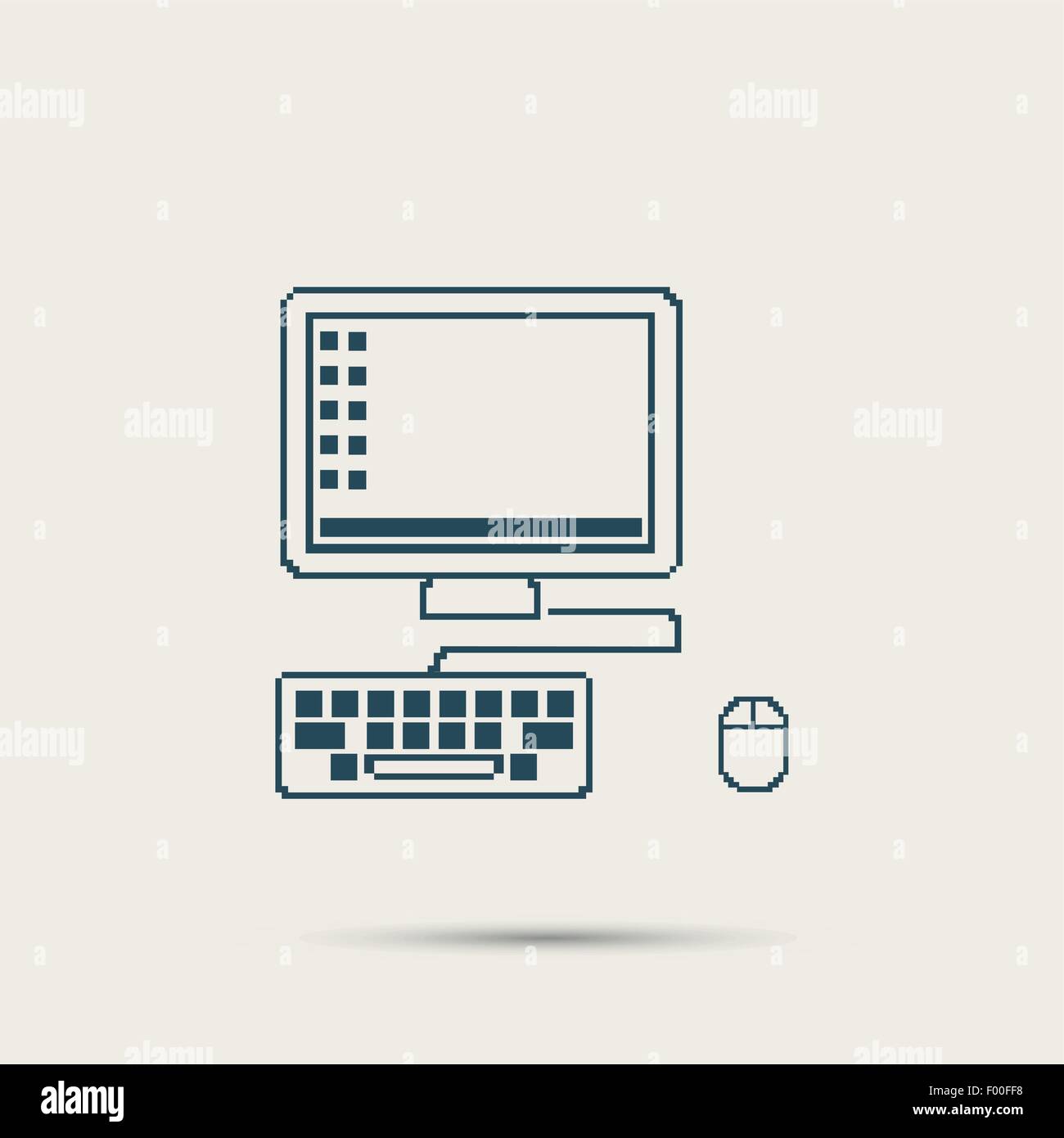 Simple stylish laptop pixel icon. Vector design Stock Vector Image ...
