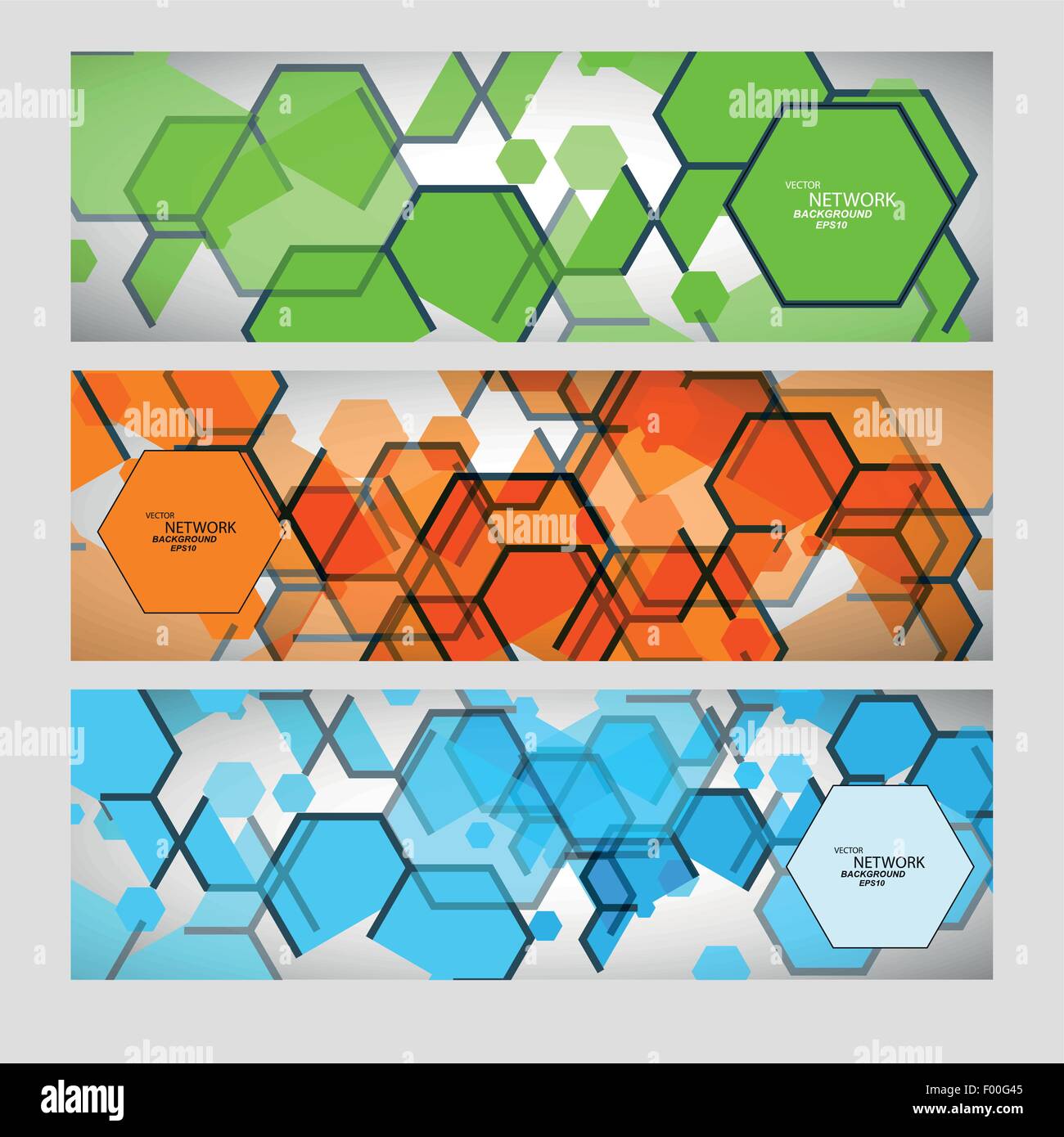 Set abstract modern pattern of hexagons circuits Stock Vector Image ...