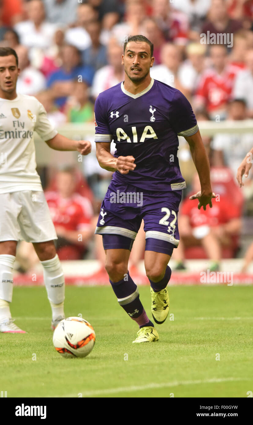 Munich, Germany. 04th Aug, 2015. Tottenham Hotspur's Nacer Chadli in action during the Audi Cup in Munich, Germany, 04 August 2015. Photo: Peter Kneffel/dpa/Alamy Live News Stock Photo
