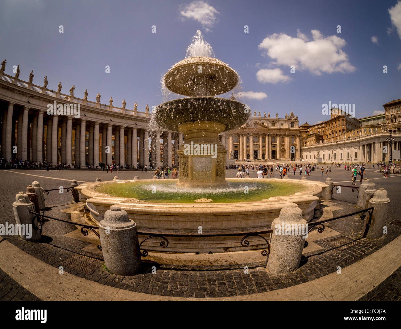 Bernini Fountain, St Peter's basilica and St Peters Square,shot with a