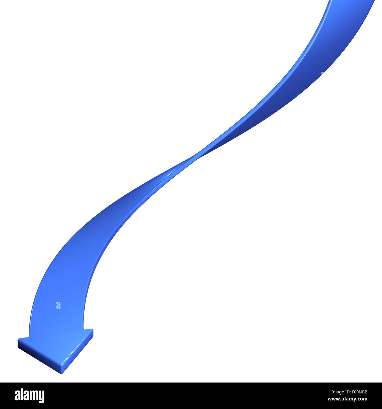 3d arrow blue curve down Stock Photo - Alamy