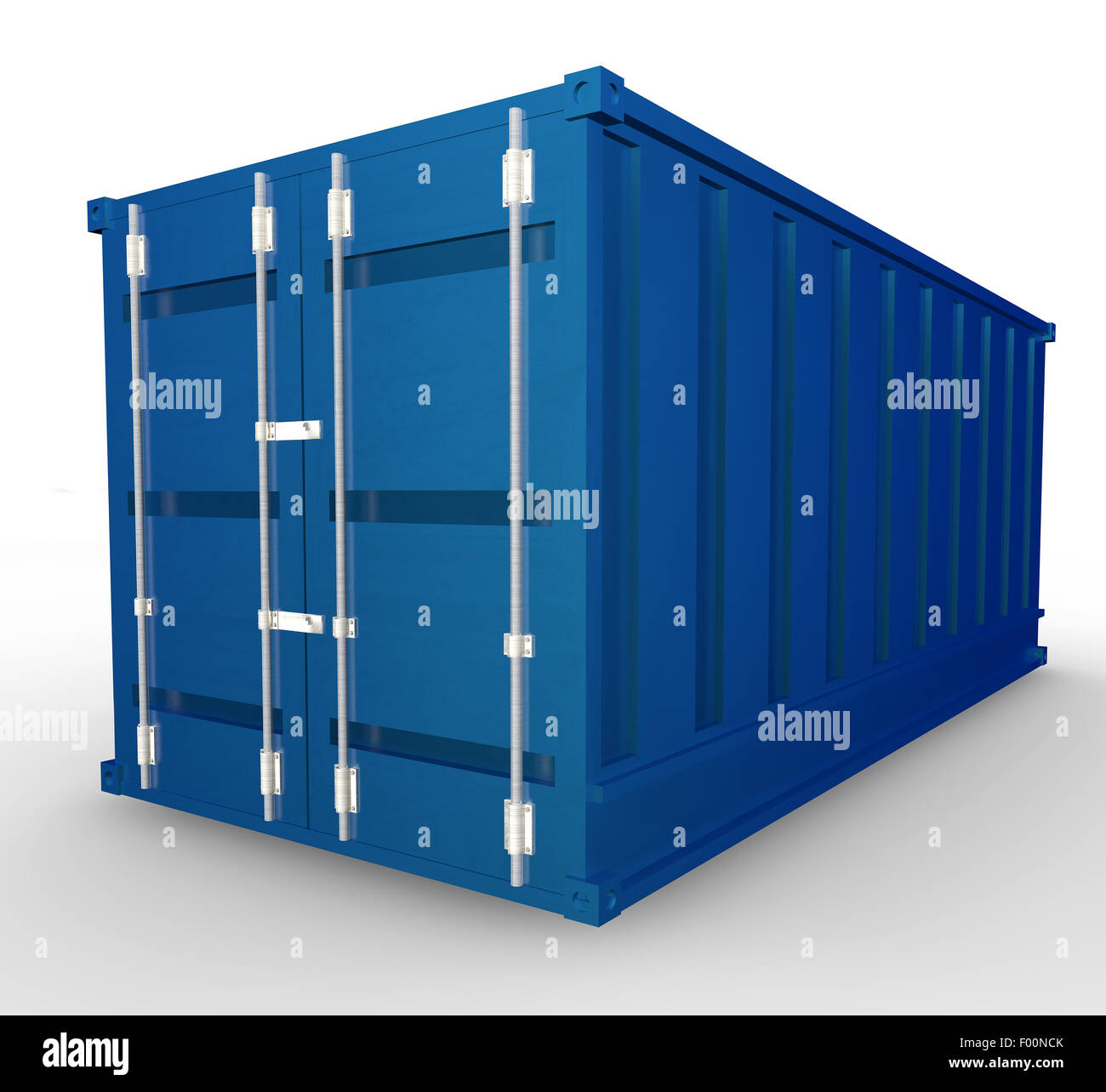 Blue container. Isolated render on a white background Stock Photo Alamy