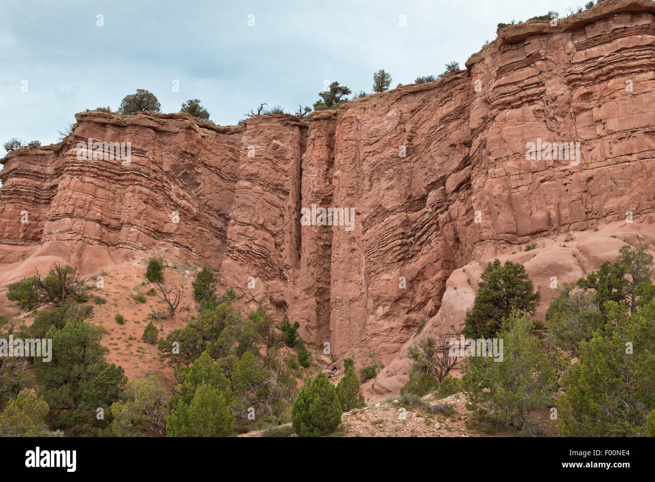 Exposed Strata Showing Breccia Pipes - Colorado Plateau, an uplifted region that covers much of the four corners area of Utah Stock Photo
