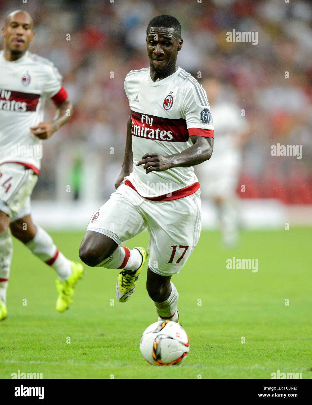 Munich, Germany. 04th Aug, 2015. AC Milan's Cristian Zapata in action during the Audi Cup in Munich, Germany, 04 August 2015. Photo: Thomas Eisenhuth/dpa - NO WIRE SERVICE -/dpa/Alamy Live News Stock Photo