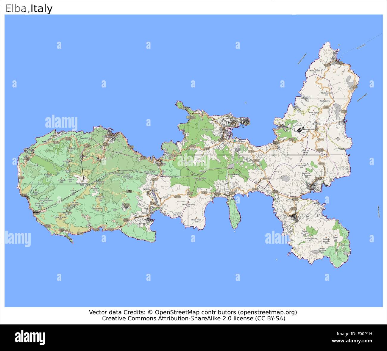 Elba island Italy Country city island state location map Stock ...