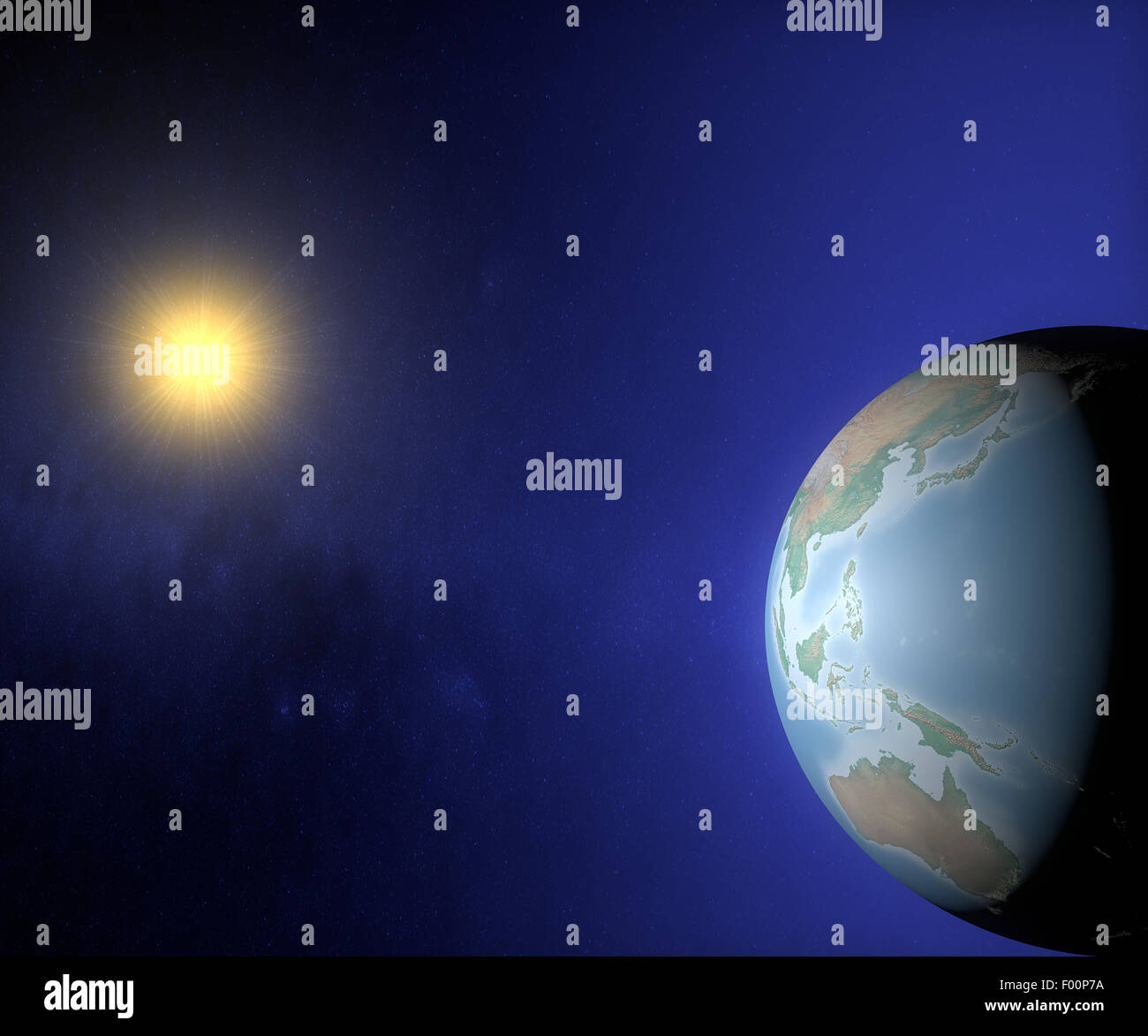 World earth globe sun Asia Australia Stock Photo Alamy