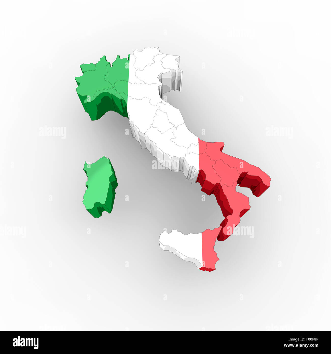 Simple 3D map of Italy Stock Photo - Alamy