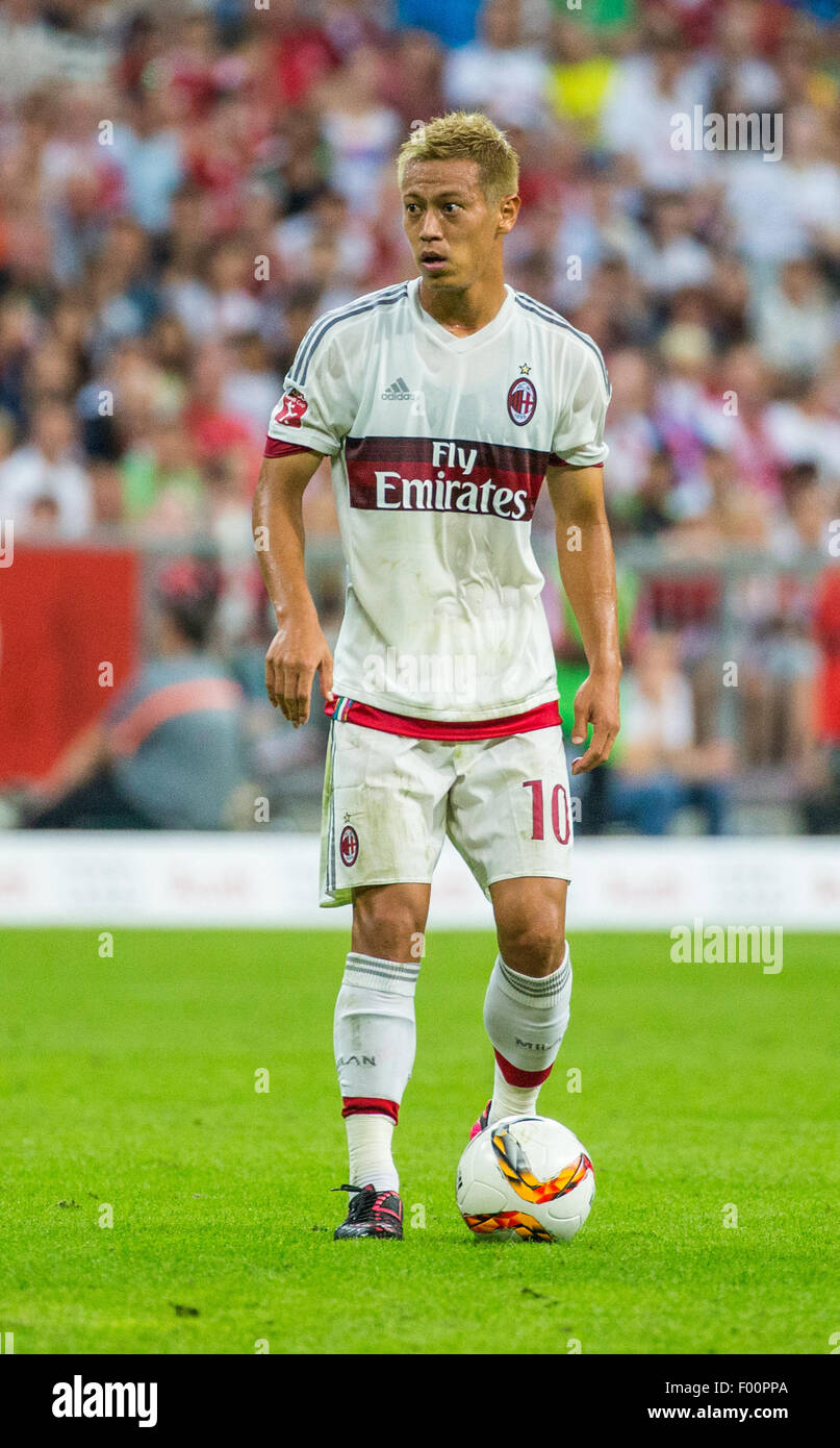 Munich, Germany. 4th Aug, 2015. AC Milan's Keisuke Honda in action during the semifinals at the Audi Cup Real Madrid vs Tottenham Hotspur in Munich, Germany, 4 August 2015. Photo: MARC MUELLER/dpa/Alamy Live News Stock Photo