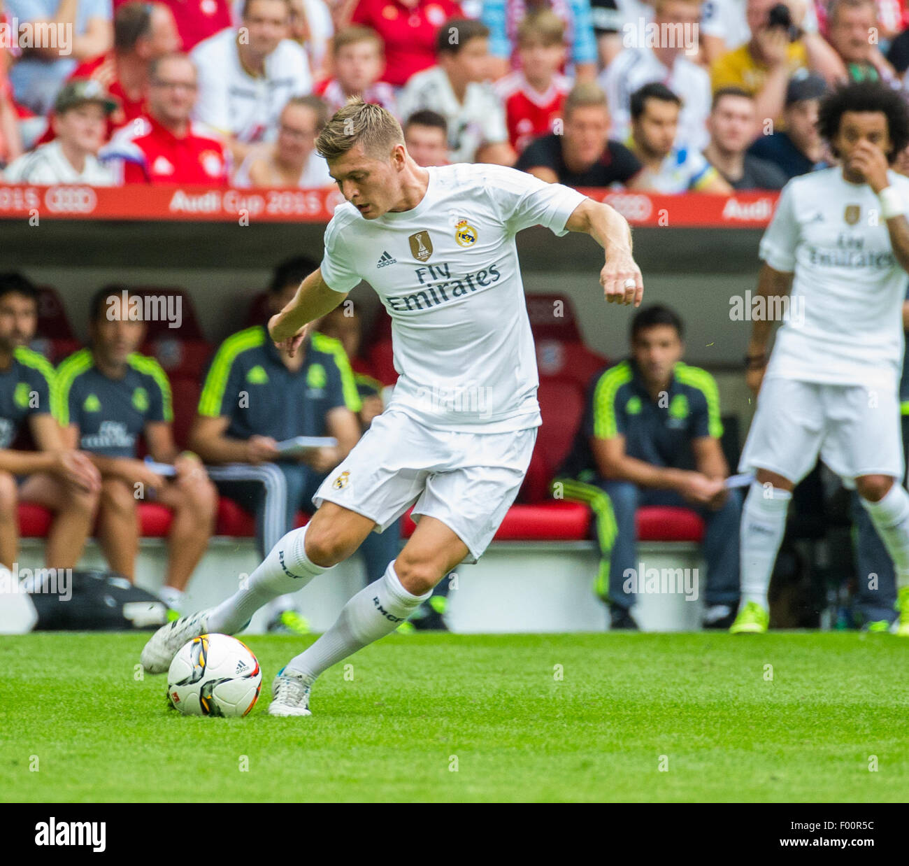 Munich, Germany. 5th Aug, 2015. Real Madrid's Toni Kroos in action during the semifinal at the Audi Cup Real Madrid vs Tottenham Hotspur in Munich, Germany, 5 August 2015. Photo: MARC MUELLER/dpa/Alamy Live News Stock Photo