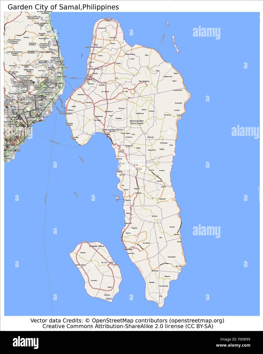 Island Garden City Of Samal Map Garden City Of Samal Philippines Country City Island State Location Map  Stock Vector Image & Art - Alamy