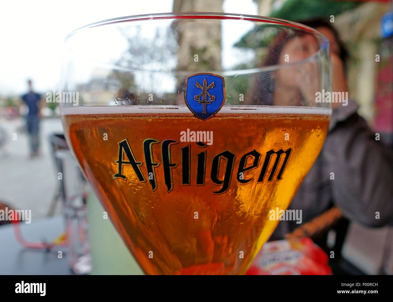 Glass of Affligem Belgian pale ale style beer, France Stock Photo