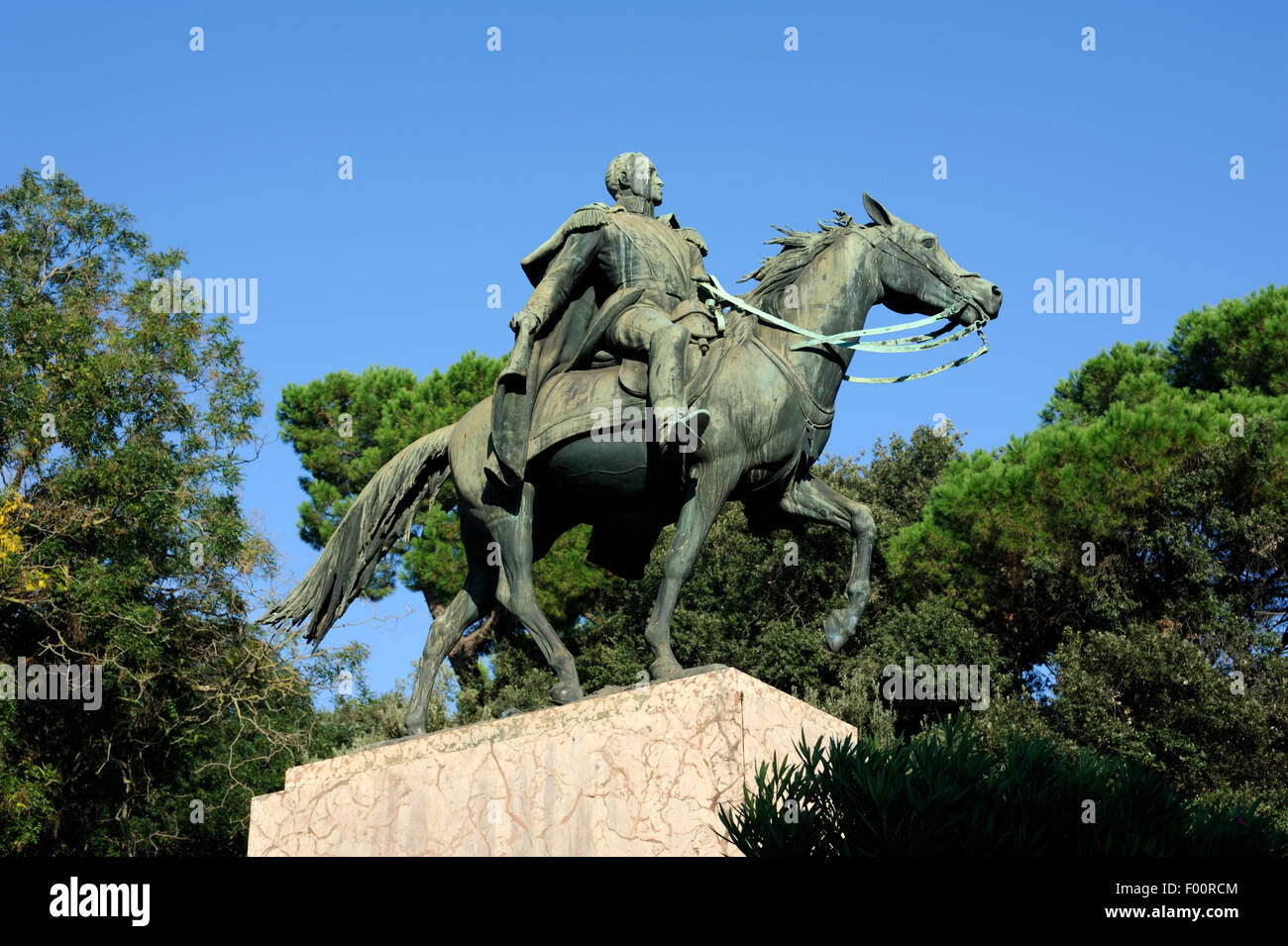 Italy, Rome, statue of Simon Bolivar Stock Photo