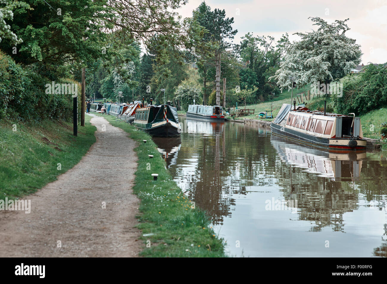 Narrowboats at Audlem, Cheshire on the Shropshire Union canal Stock Photo