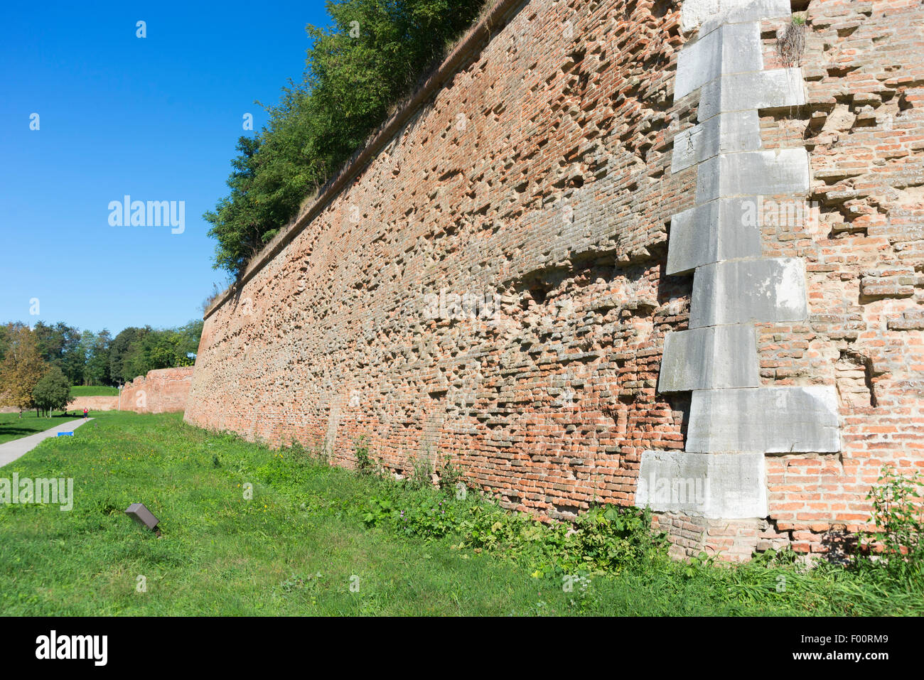 The old city walls in the medieval walled city of Ferrara in Northern Italy Stock Photo