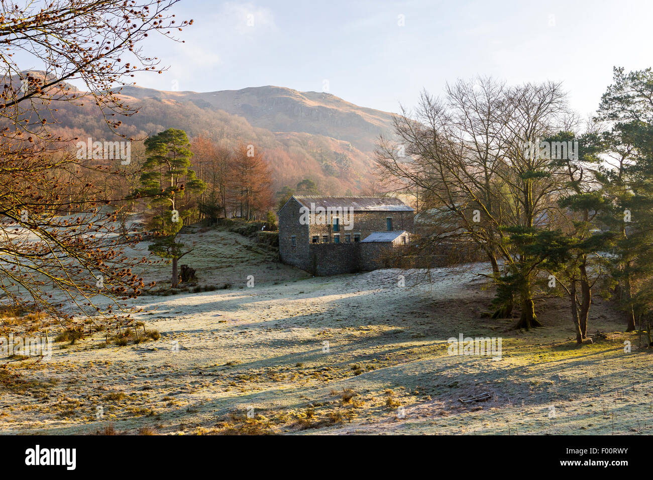 Freeze landscape near Elterwater, Lake District National Park, Cumbria, England, United Kingdom, Europe. Stock Photo