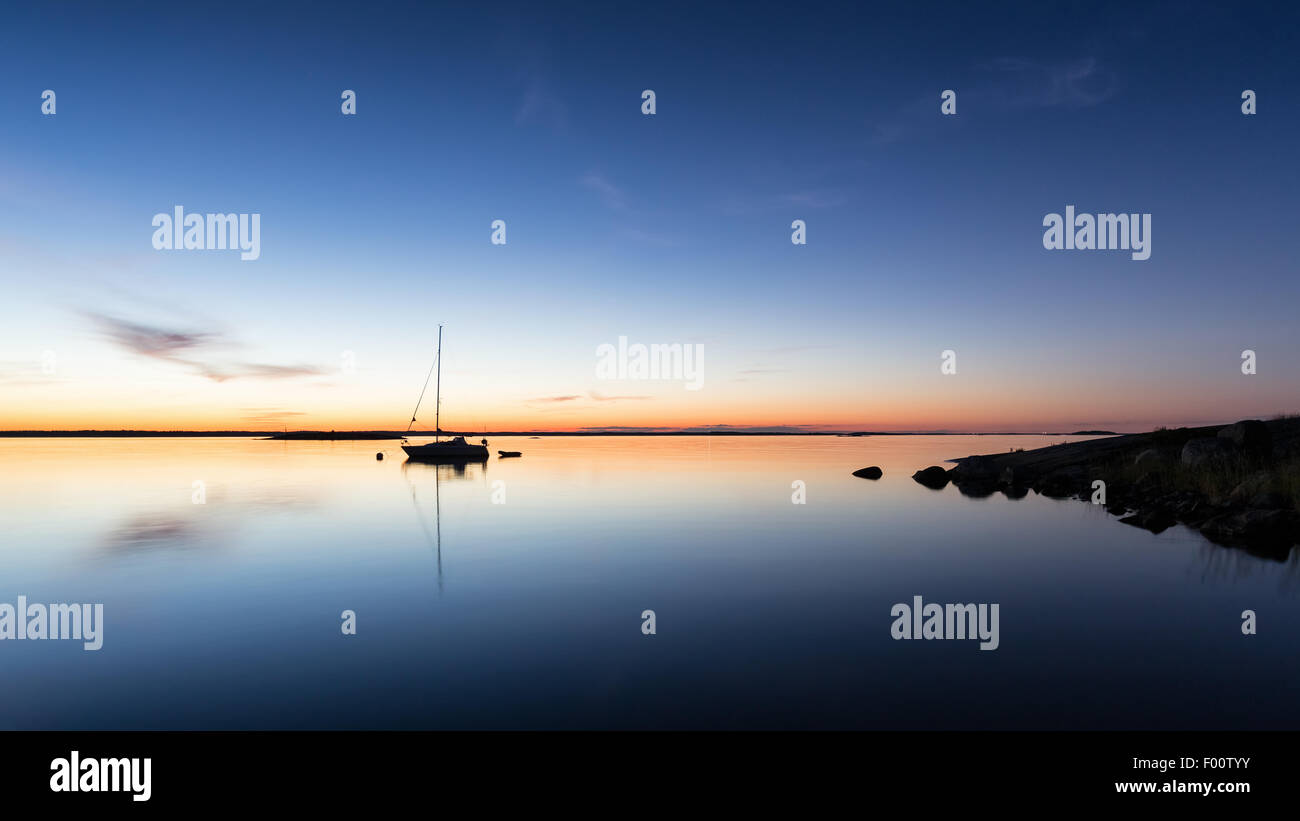 Calm evening at Bylandet island, Kirkkonummi, Finland, Europe, EU Stock Photo