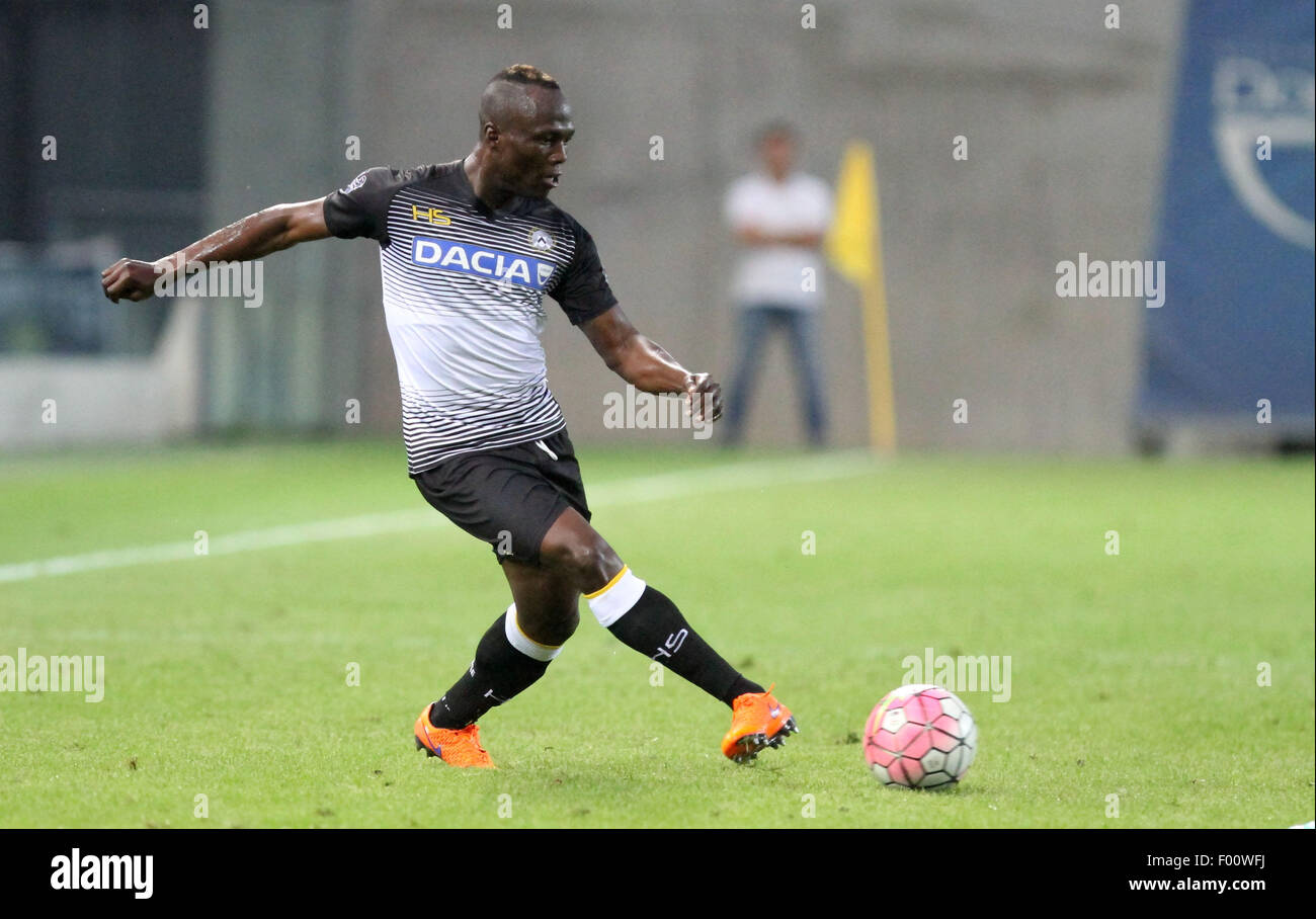 Udine, Italy. 5th Aug, 2015. Udinese's midfielder Emmanuel Agyemang Badu during the friendly pre-season football match Udinese Calcio v Spal Calcio Ferrara on 5th August, 2015 at Friuli Stadium in Udine, Italy. Credit:  Andrea Spinelli/Alamy Live News Stock Photo