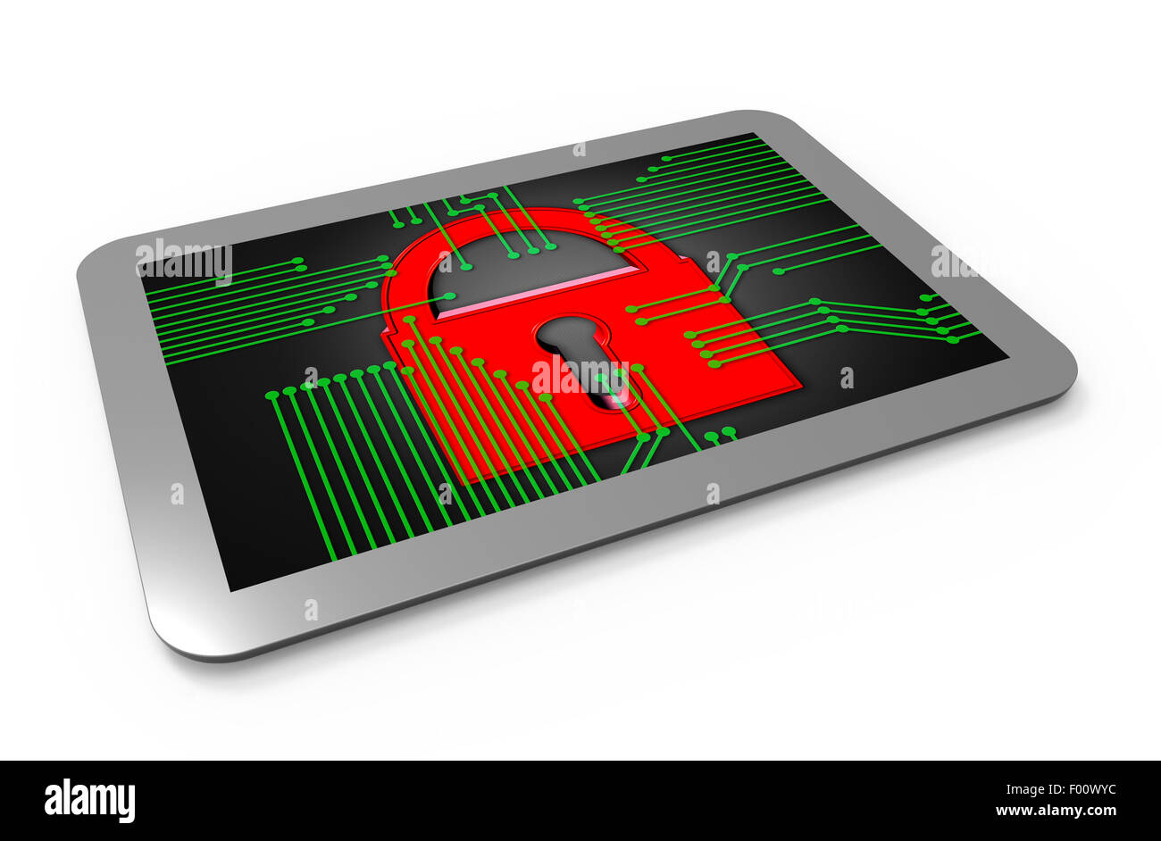 Digital security padlock on a computer tablet Stock Photo - Alamy