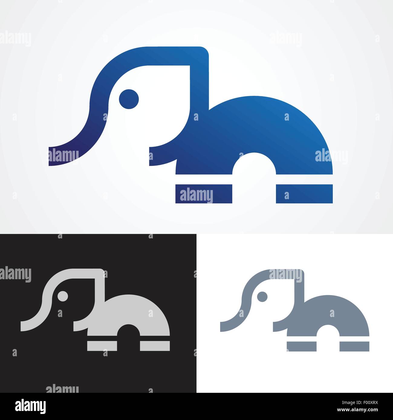 Simplistic Elephant symbol design for logo, emblem, icon or signs. Stock Vector