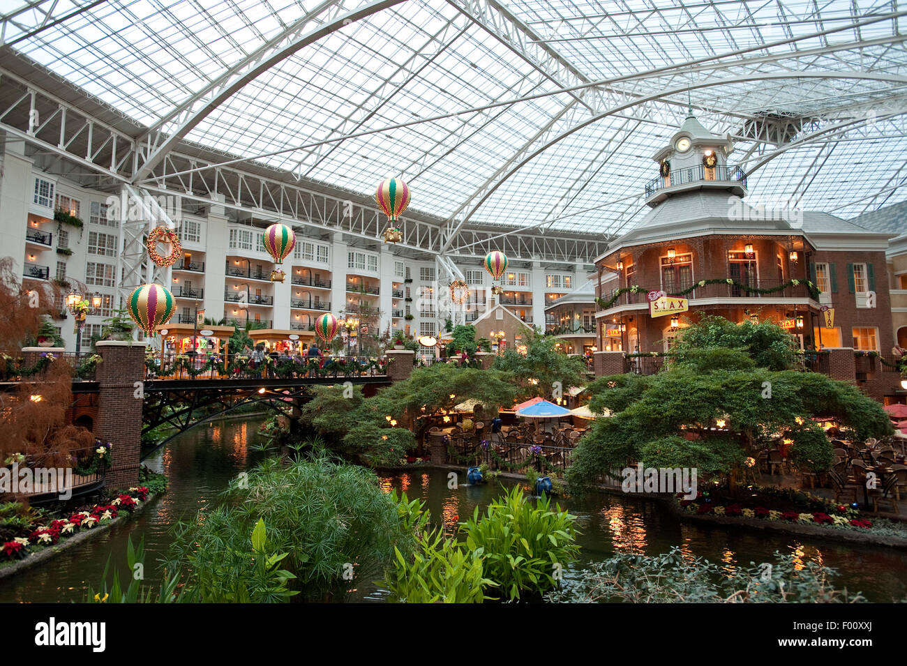 Christmas at Opryland's Delta Atrium, Nashville, Tennessee Stock Photo