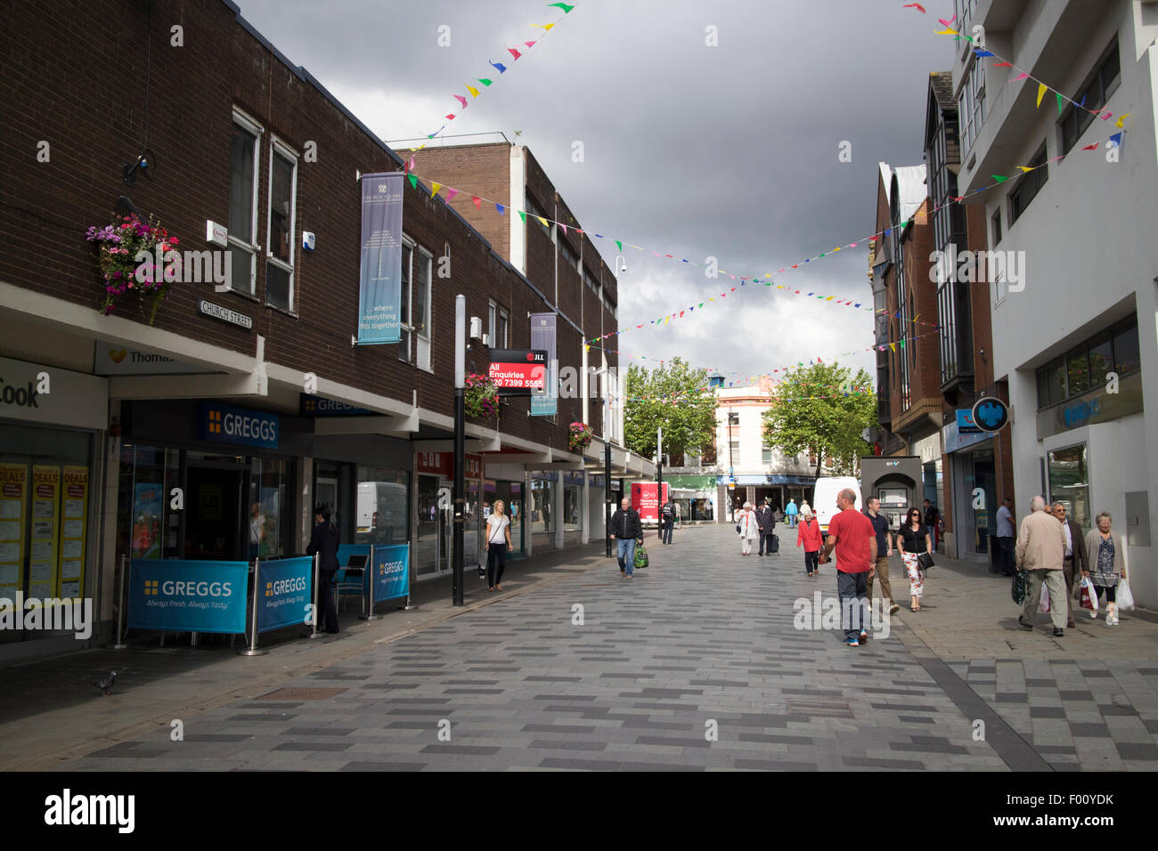 church street pedestrian shopping area st helens town centre uk Stock ...