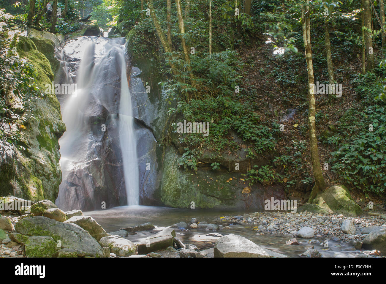 Waterfall at Poring Hot Springs, Malaysian Borneo. Stock Photo